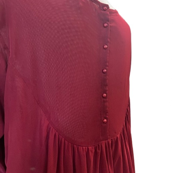 Indigo Thread Co Burgundy Lace Boho Tunic Top 1X - Picture 6 of 8